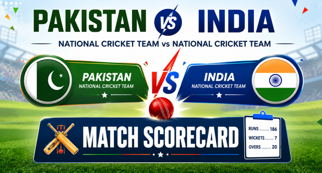 Pakistan National Cricket Team vs India National Cricket Team Match Scorecard